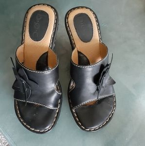B.O.C. Espadrille Leather Wedge Sandals Size 6M EUC MAKE OFFER!!